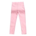 thumbnail image 2 of Leggings de color liso para niñas pequeñas, pantalones ajustados casuales de algodón suave con estampado, 3-4 años, 110, 3/T, 2 of 4