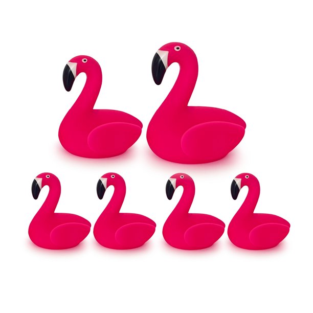 Bf Toys Set De 6 Flamingos De Vinil Chillones Para La Bañera