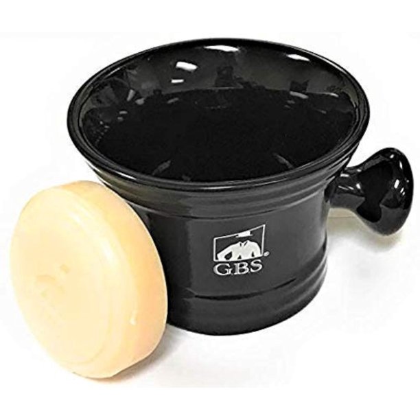 GBS Black Ceramic 3" Shave Bowl -- Fits 3 Oz Soaps or Smaller