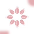 thumbnail image 5 of Uñas postizas, uñas postizas, regalos para mujeres, tamaño mediano, diseño minimalista, uñas francesas con brillo en polvo, uñas modernas, desmontables y usables, parche para uñas 24PSC, 5 of 5