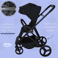 thumbnail image 3 of System travel carriola Sicilia + portabebé plagado compacto telas premium negro, 3 of 9