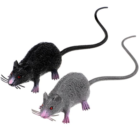 Juego de Ratones Realistas Espeluznantes Gris para Fiesta de Halloween