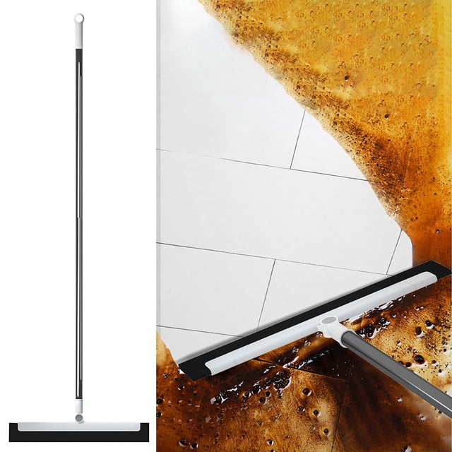 Xihbxyly Fregona Multifunción 3 En 1, con Raspador y Escobilla de Goma, Diseño Fácil de Limpiar, Mango Ergonómico, Limpieza Versátil de Superficies, Uso Doméstico Sin Esfuerzo, 126 Cm de Largo