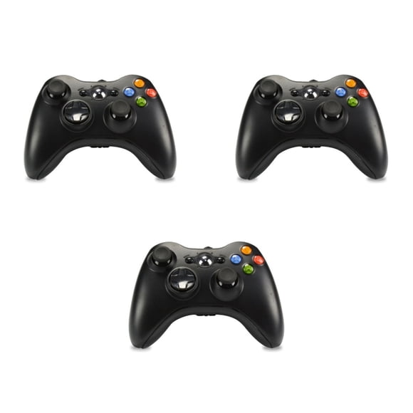 Paquete 3 Controles Generico Alambrico Compatible con Consolas Xbox 360 Y PC Windows Gamepad Negro
