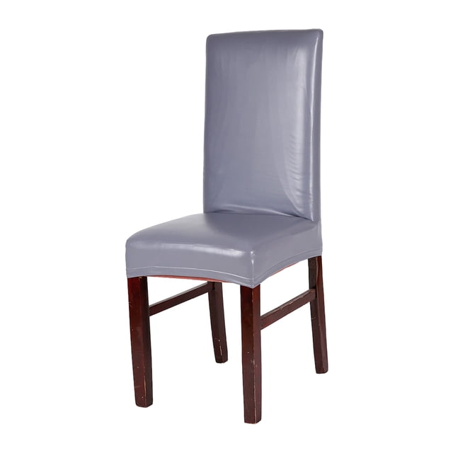 Fundas para sillas de comedor Billuyoard Protector de silla con funda para silla de comedor de PU Conjuntos de muebles de sala de estar gris