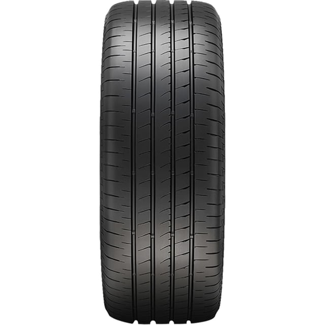 llanta 205/55r16 91w turanza t005 rft sm bridgestone turanza t005 vista frontal centrada de la banda de rodamiento de la llanta negra, perfil simétrico con cinco ranuras longitudinales y laminillas transversales visibles que indican diseño para agarre y reducción de ruido; adecuada para manejo confortable en carretera y suele usarse también como repuesto de viaje.