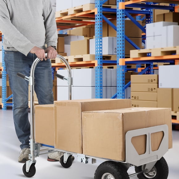 Carro convertible de aluminio plegable para oficina - Capacidad 350 kg (770 lbs) - Estructura deslizante resistente - Tamaño 118x50x103cm