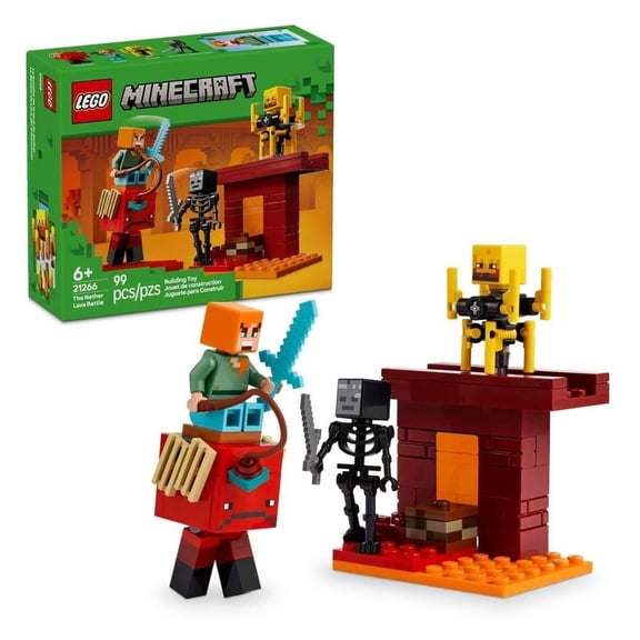 Set LEGO Minecraft la Batalla de Lava del Inframundo 21266