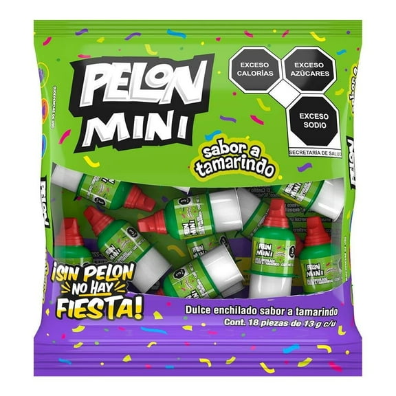 Dulce enchilado Pelón Pelo Rico Mini sabor Tamarindo 18 pzas 13 g c/u