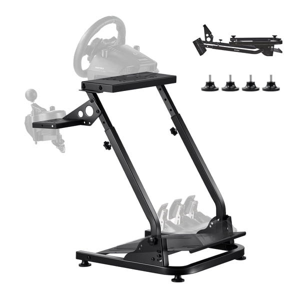 VEVOR Soporte para Volante de Carreras Ajustable y Plegable, Compatible con Logitech G29, G27, G920 y G923, Thrustmaster T300RS, T300GT, T248, TS-PC y TSXW Gaming Cockpit. Pedales no Incluidos