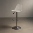 thumbnail image 3 of Sillas para Bar y Barra de Cocina con Respaldo y Reposapies de Altura Ajustable Banco Taburete Giratorio con Asiento Acolchado de Diseño Moderno Set 4 Piezas Blanco, 3 of 7