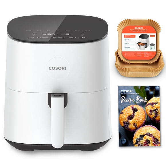COSORI Air Fryer Pro LE - Freidora de aire de 5 cuartos de galón, con 20 forros de papel, 10 funciones que se secan, hornean, asan y precalientan, recordatorio de agitación, hasta 450 °F, 85% menos