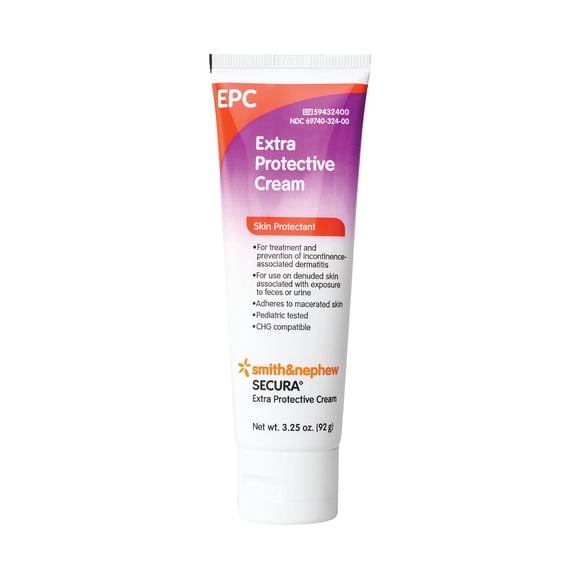 Smith+Nephew SECURA Crema Protectora Extra (EPC) en tubo, Crema para irritación de pañal para adultos, Protector cutáneo para incontinencia, 96 ml Blanco