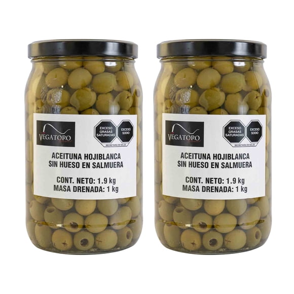 Aceituna Hojiblanca Sin Hueso Vegatoro 2 Pack de 1.9 kg c/u