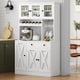 thumbnail image 3 of Mueble Alacena de Cocina, Armario Alto con Cajón, Puertas, Soporte para Copas, Estante para Vino y Toma de Corriente para Cocina, Sala de Estar y el comedor, Blanco, 3 of 7
