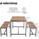 thumbnail image 2 of Juego De Mesa Y Sillas de Comedor Mesa De Cocina De Madera MDF Rústica con 2 Bancas 4 Asientos Ideal para Casa Cocina Vintage (Café), 2 of 5