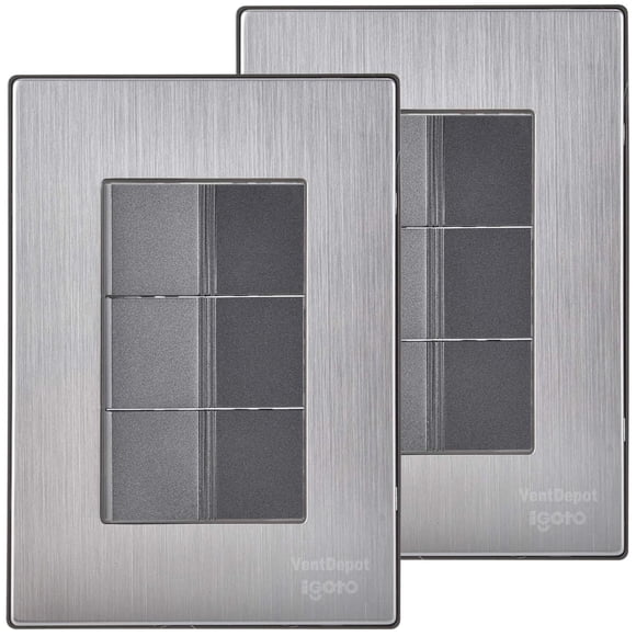 Apagador con Placa Inoxium3AOxford 2Pzas Apagadorx3 125-250VCA 10A 50/60Hz Plateado/Oxford Acero Inoxidable/PC.