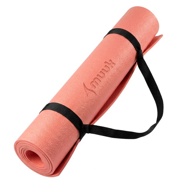 Tapete de Yoga MUUK Fitness 4mm 170x70cm Color Melon con Correa
