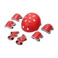 thumbnail image 3 of Casco de bicicleta para niños Juego de casco con rodilleras Guardias de muñequera de almohadillas, elegante engranaje de skateboard juego para Rojo, 3 of 8