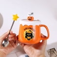 thumbnail image 4 of Taza de Fantasma, Linda Taza de Cerámica, Hecha a Mano con Tapa, Capacidad de 400 Ml, Divertido Regalo de Halloween, Decoración de Oficina, Diseño Único, Uso Multifuncional, Incluye Cuchara, 4 of 6