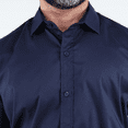 thumbnail image 2 of Camisa de Vestir Moda Manga Larga Slim Fit Azul Marino Para Hombre, 2 of 4