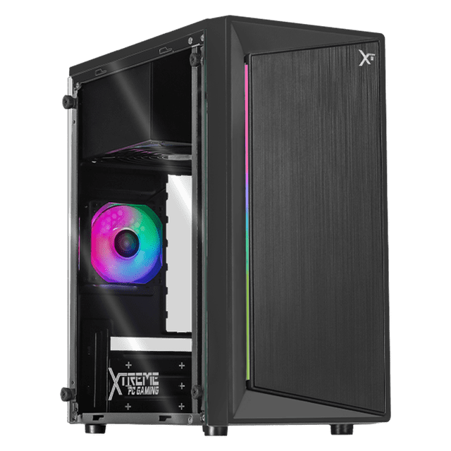 Gabinete XTREME PC GAMING Squad Mini Torre 1 Fan FRGB 500W Gris CDXT900MV2