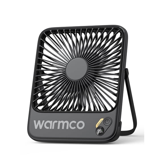 Warmco Ventilador de Escritorio Recargable 10000mAh, Silencioso y Ultradelgado, 7 Pulgadas