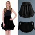 thumbnail image 3 of CaiYueKe White Vintage Maids Apron with Ruffle Hem, Half Waist Tie Skirt Two Pockets, Cute Servant Waitress Costume for Halloween Cosplay Role Play, Kitchen Baking Uniform, 3 of 8