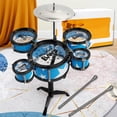 thumbnail image 1 of Batería infantil Blue Kids de 5 piezas | Minibatería de jazz con taburete y baquetas | Instrumento de percusión para educación temprana de 3 a 10 años | Juguete musical para interior y exterior, 1 of 5