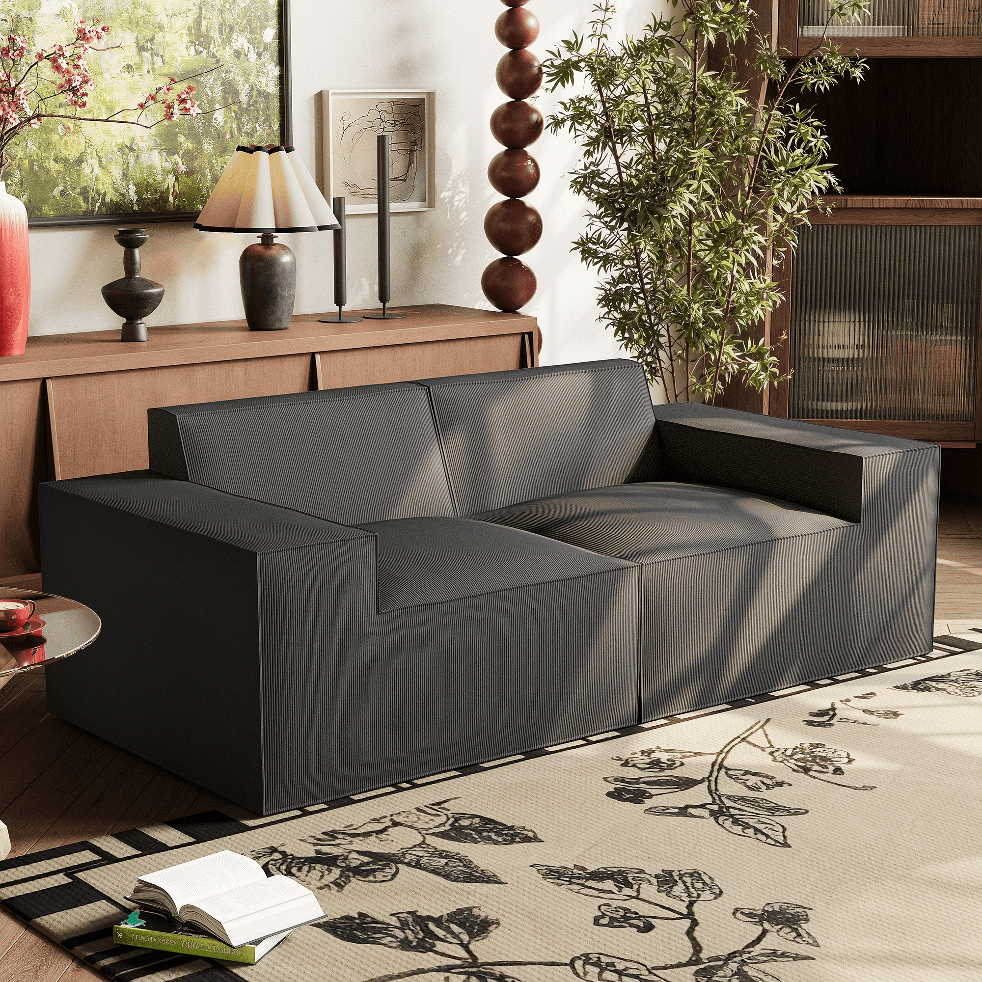 Sofa para Sala de 2 Plazas - Sillon de Terciopelo con Marco de Madera - Textura Suave - Combinando Elegancia y Durabilidad para un Uso prolongado.