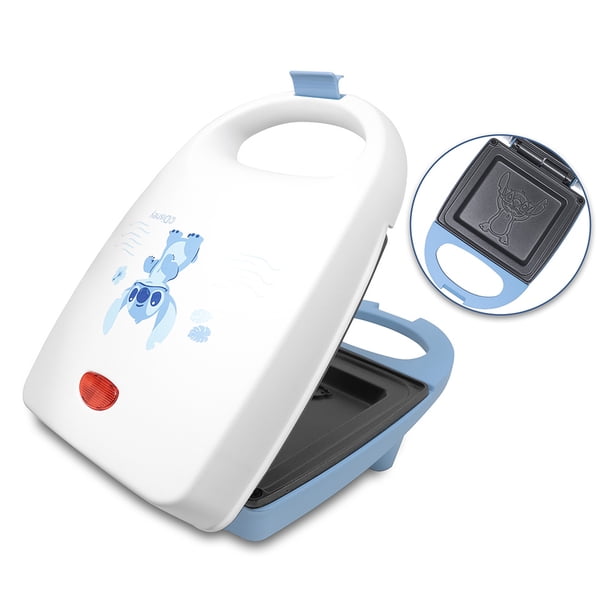 STITCH Sandwichera Eléctrica Disney ST-SW de Acero Inoxidable, Placas Antiadherentes, Temperatura Ajustable, Luces Indicadoras, Seguro Frontal. Ideal para Sándwiches y Desayunos.