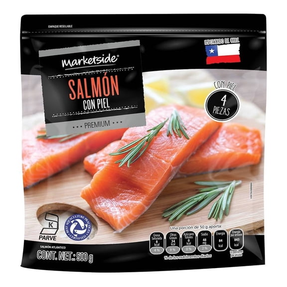Salmón Marketside Premium con Piel Congelado 500 g
