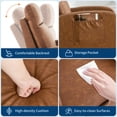 thumbnail image 4 of Yeshouse Mecedora mecedora para guardería con reposapiés ajustable, respaldo alto, suave acolchado, dos bolsillos laterales, patas de madera maciza, cómodo sillón para sala de estar y dormitorio, 4 of 8