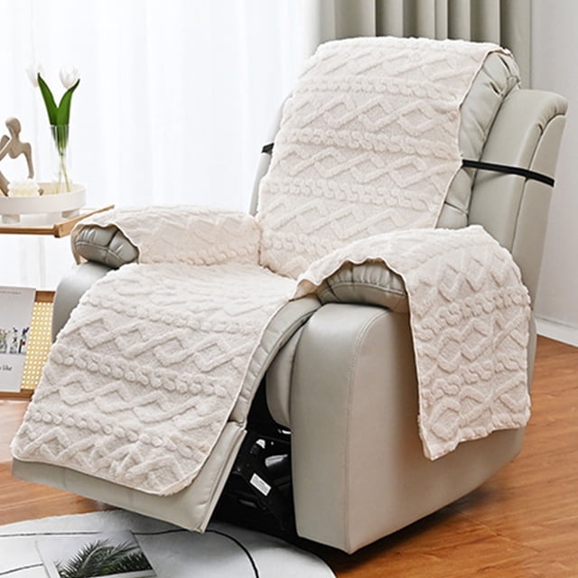 Funda de terciopelo para sillón reclinable | Protector para sofá reclinable con correas elásticas | Funda antideslizante para sofás