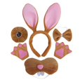 thumbnail image 2 of Conjunto de disfraz de conejo de Pascua, accesorios para sombreros de Cosplay para espectáculos de escenario, Halloween Marrón, 2 of 8