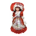 thumbnail image 3 of Muñeca de con Vestido Artesanal Y Cara Delicada Figura Decorativa Femenina Muñeca Clásica de Colección Ornamento para Interior Adecuada para Rojo burdeos, 3 of 8