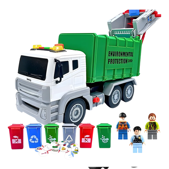 Camión Belug De Basura Juguetes VERDE BLANCO 158 PZ
