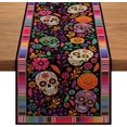 thumbnail image 1 of Decoración del Día de los Muertos, Camino de mesa con calavera de azúcar del Día de los Muertos, 1 of 6
