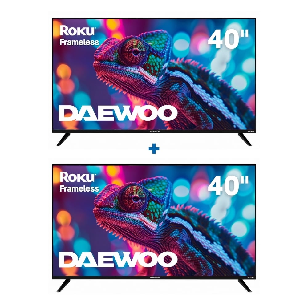 Pack 2 Smart TV Daewoo 40 Pulgadas 4K UHD QLED Roku TV WiFi Dolby Audio 4 HDMI 2 USB AV Netflix YouTube Prime Video Modelo DAW40QRF