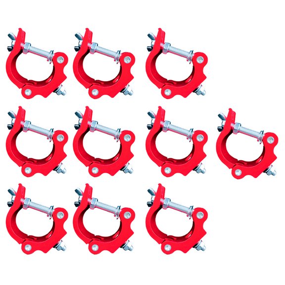 10 Gancho Abrazadera Reforzada de Aluminio Rojo Para Luz Escenario Tubo 1 a 1.5