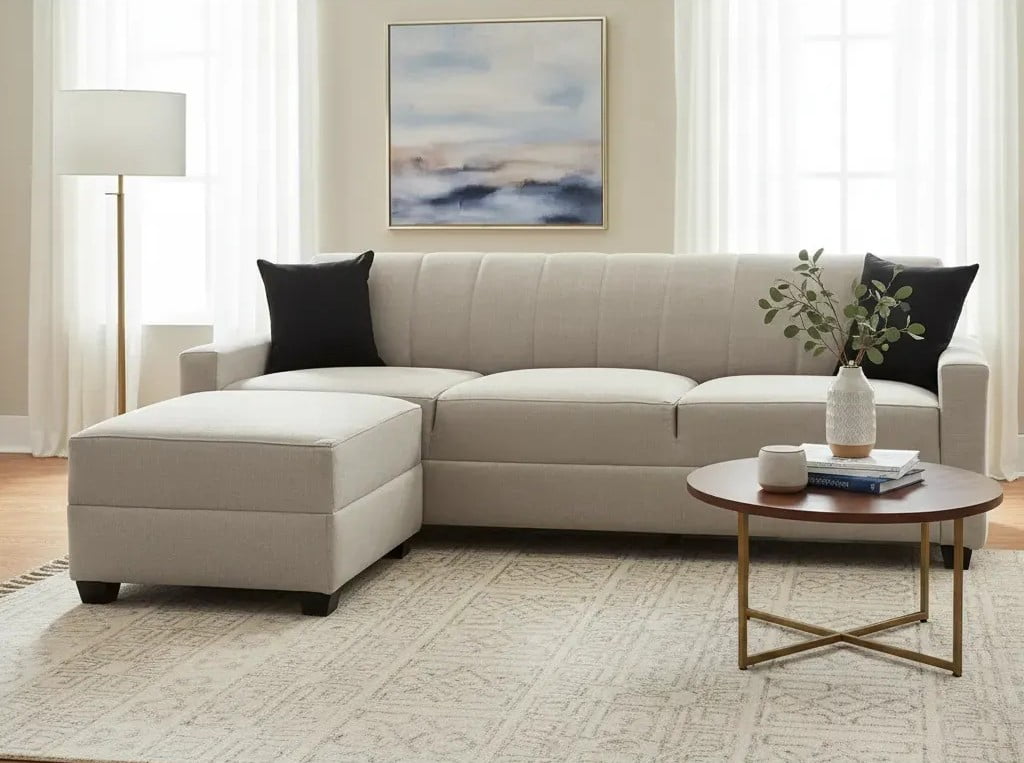 Sala Esquinera Londres Lino Beige, 220X165 CM