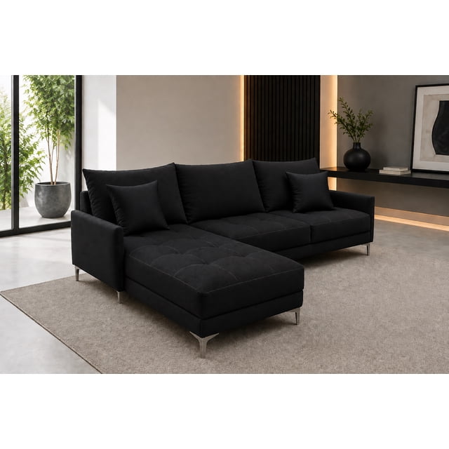Sala esquinera El Bazar Store Caslon Negro 260x180 cm Lino nacional Modular