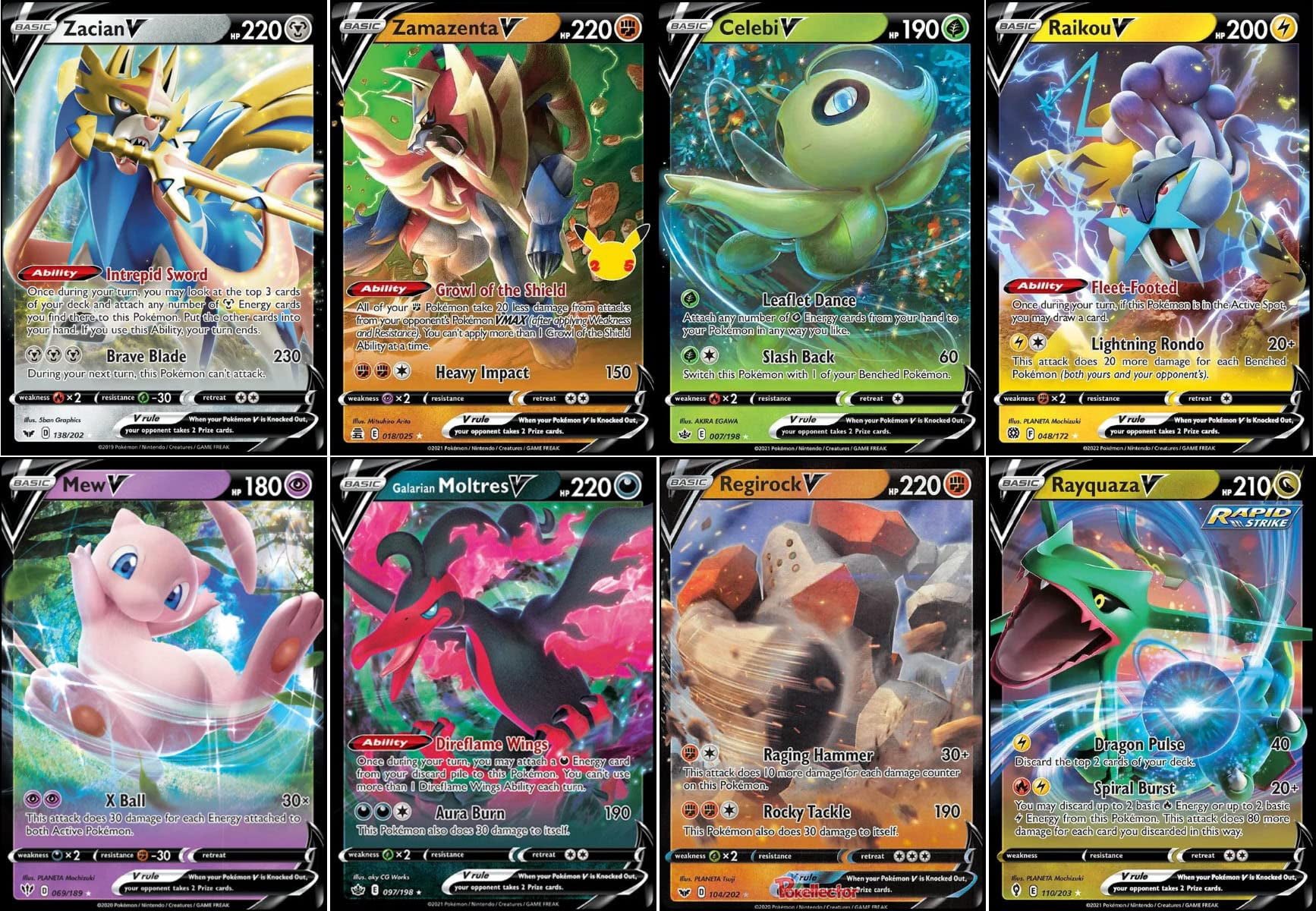 Juego de cartas coleccionables de Pokémon 5, legendario y mítico