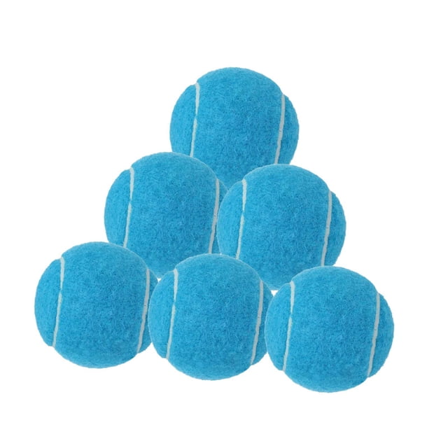 6 pelotas de tenis de 64 mm de diámetro para perros de entrenamiento y ejercicio. Azul