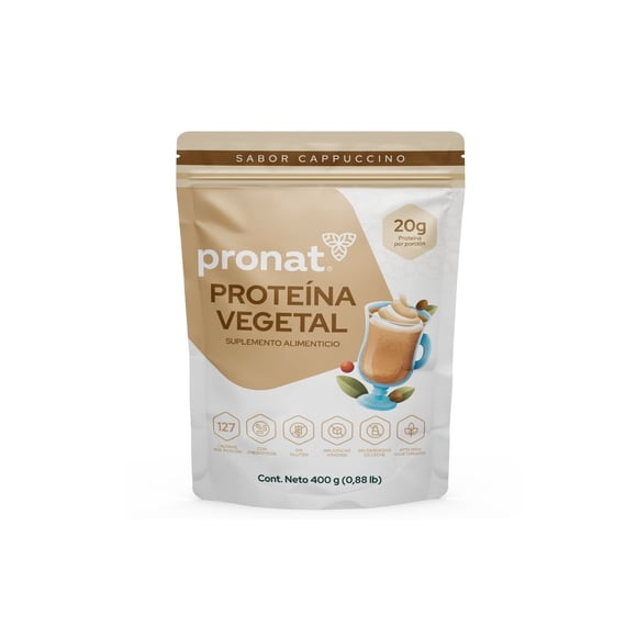 Suplemento de Proteína Vegetal Pronat Sabor Cappuccino 400 Gramos