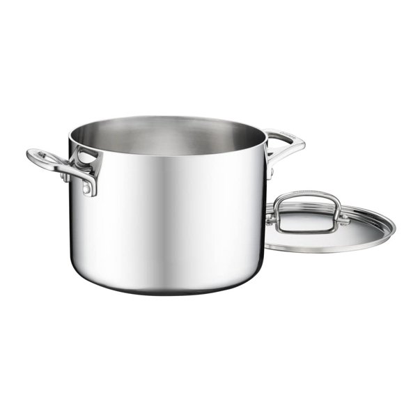 Olla Stockpot Cuisinart French Classic de acero inoxidable de tres capas, 6 litros