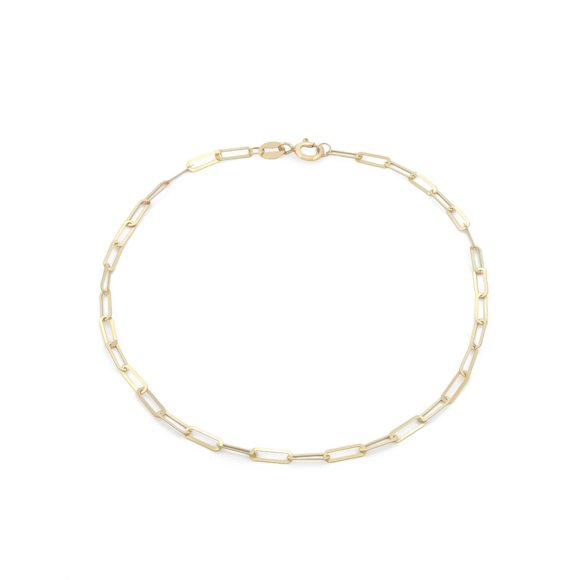Pulsera Clip Plano 5 por 2 mm Oro Solido 18.5 cm 14k