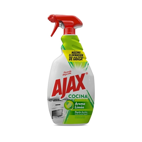 Limpiador Líquido Cocina Ajax Máxima Eliminación de Grasa Aroma Limón 600 ml