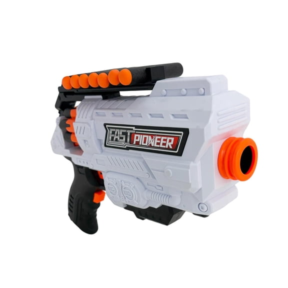 Pistola de Mano para Niños, Cargador de 16 Dardos blanco Chico