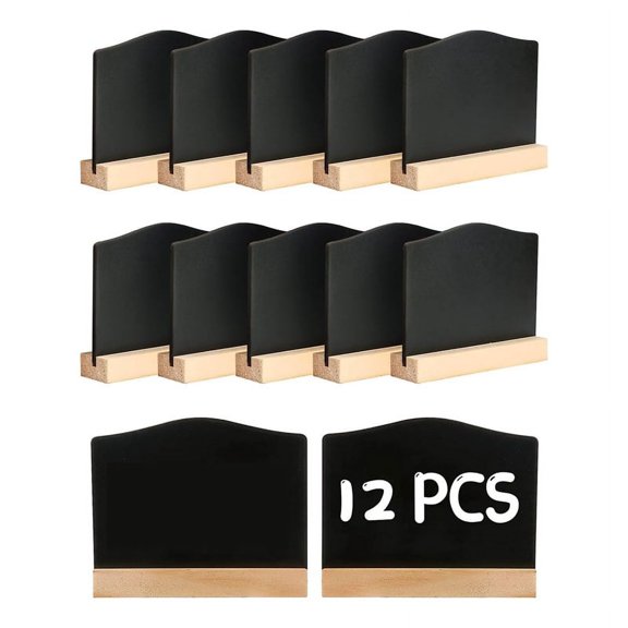 Paquete de 12  Carteles de Pizarra, Pizarras de Tiza para Notas de Cocina con Soportes, Pizarra PequeñA de 10X7,2 Cm, Tablero de Mesa para Mensajes